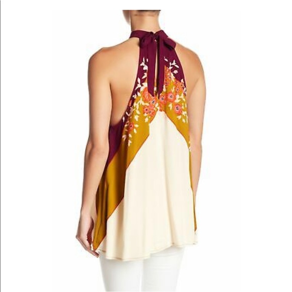 NWT Free People Floral Purple Tunic/Dress/Top  S - Picture 3 of 4